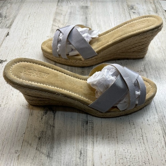 JCREW espadrille blue wedge with rubber sole  sandals size 8 preloved - Picture 3 of 8